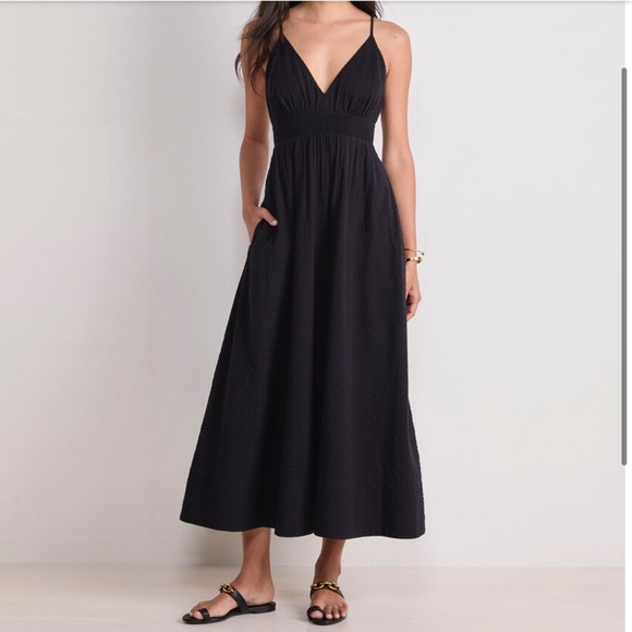 Vineyard Vines Seersucker Black Maxi Dress - Picture 11 of 16